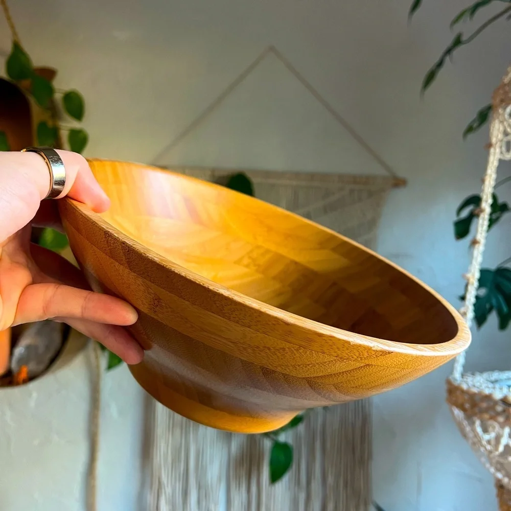 IKEA GRÖNSAKER Serving bowl, Bamboo Wooden Bowl Serving/Mixing Bowl